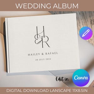 64 Page Wedding Photo Album Template Canva, Custom Wedding Album Photobook, Personalized Landscape Wedding Album, Digital PhotoBook Template