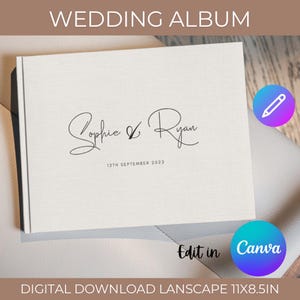 64 Page Wedding Photo Album Template Canva, Custom Wedding Album Photobook, Personalized Landscape Wedding Album, Digital PhotoBook Template