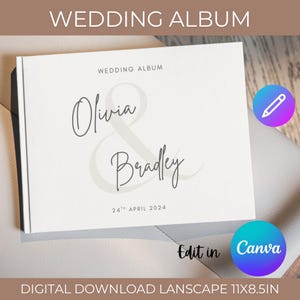 64 Page Wedding Photo Album Template Canva, Custom Wedding Album Photobook, Personalized Landscape Wedding Album, Digital PhotoBook Template