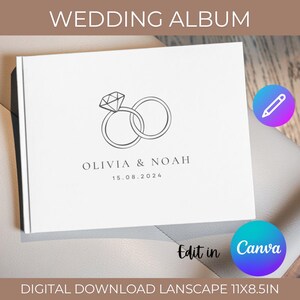 64 Page Wedding Photo Album Template Canva, Custom Wedding Album Photobook, Personalized Landscape Wedding Album, Digital PhotoBook Template
