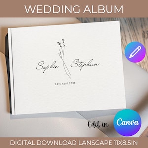 64 Page Wedding Photo Album Template Canva, Custom Wedding Album Photobook, Personalized Landscape Wedding Album, Digital PhotoBook Template