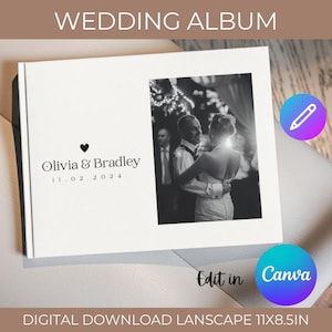 64 Page Wedding Photo Album Template Canva, Custom Wedding Album Photobook, Personalized Landscape Wedding Album, Digital PhotoBook Template