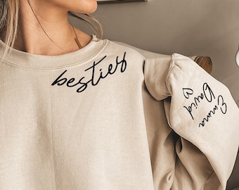 Custom Name Shirt For Besties,Personalized Best Friends Forever Shirt,Matching BFF Shirts, Long Distance Friendship Gifts, Soul Sister Gifts