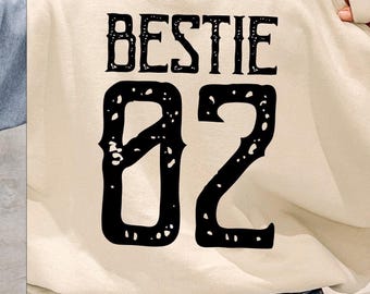 Matching Bestie Number Hoodies, Best Friend Sweatshirts, Personalized Bestie 01 & 02 Hoodies, Cute Birthday Gift for Best Friend, BFF Gifts