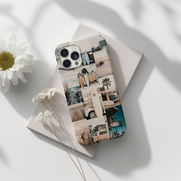 Summer Themed Collage Phone Case, European Summer, iPhone 15 14 13 12 11 Pro Max 8 Plus X, Aesthetic Phone Case, Summer Case
