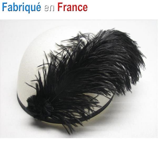 Chapeau coiffe, Calot de Pierrot à plume et pompon (Fabrication Française)