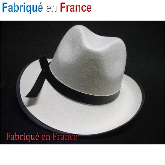 Chapeau Fedora Blanc Vintage Bord Court - Homme Femme, Style Victorien, Laine
