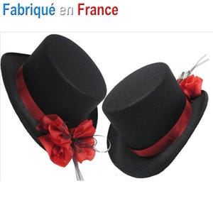 Chapeau Haut de forme Amazone Romy - noeud rouge (feutre)