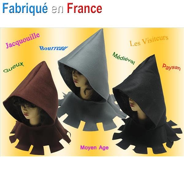 Cagoule, Coiffe de Bourreau, Jaquouille, Paysan, Gueux, Moyen Age