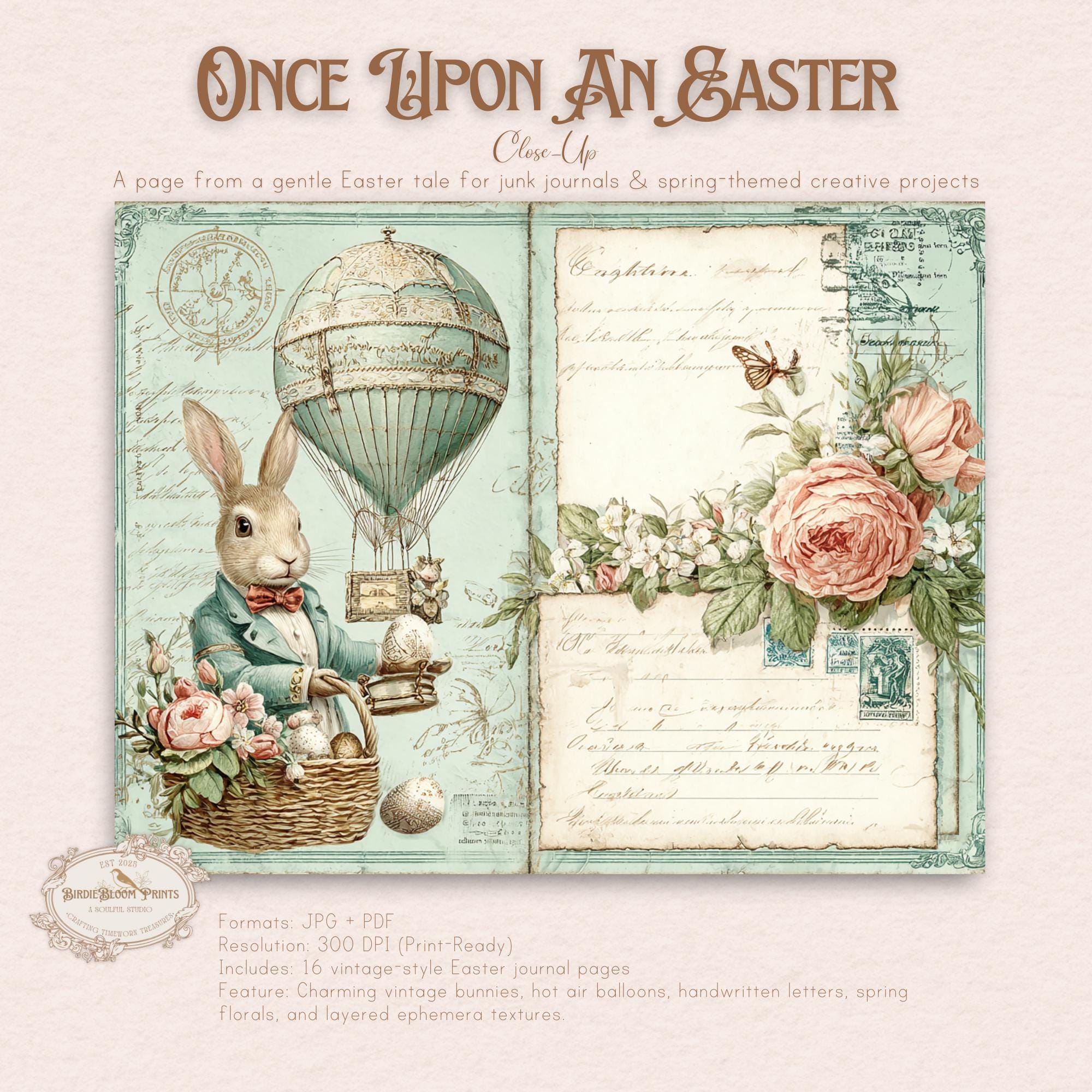 Vintage Easter Junk Journal Pages: Whimsical Ephemera (digital Download ...
