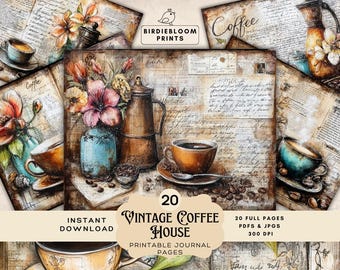 Vintage Coffee House Collection: Junk Journal Papers (Part 1)