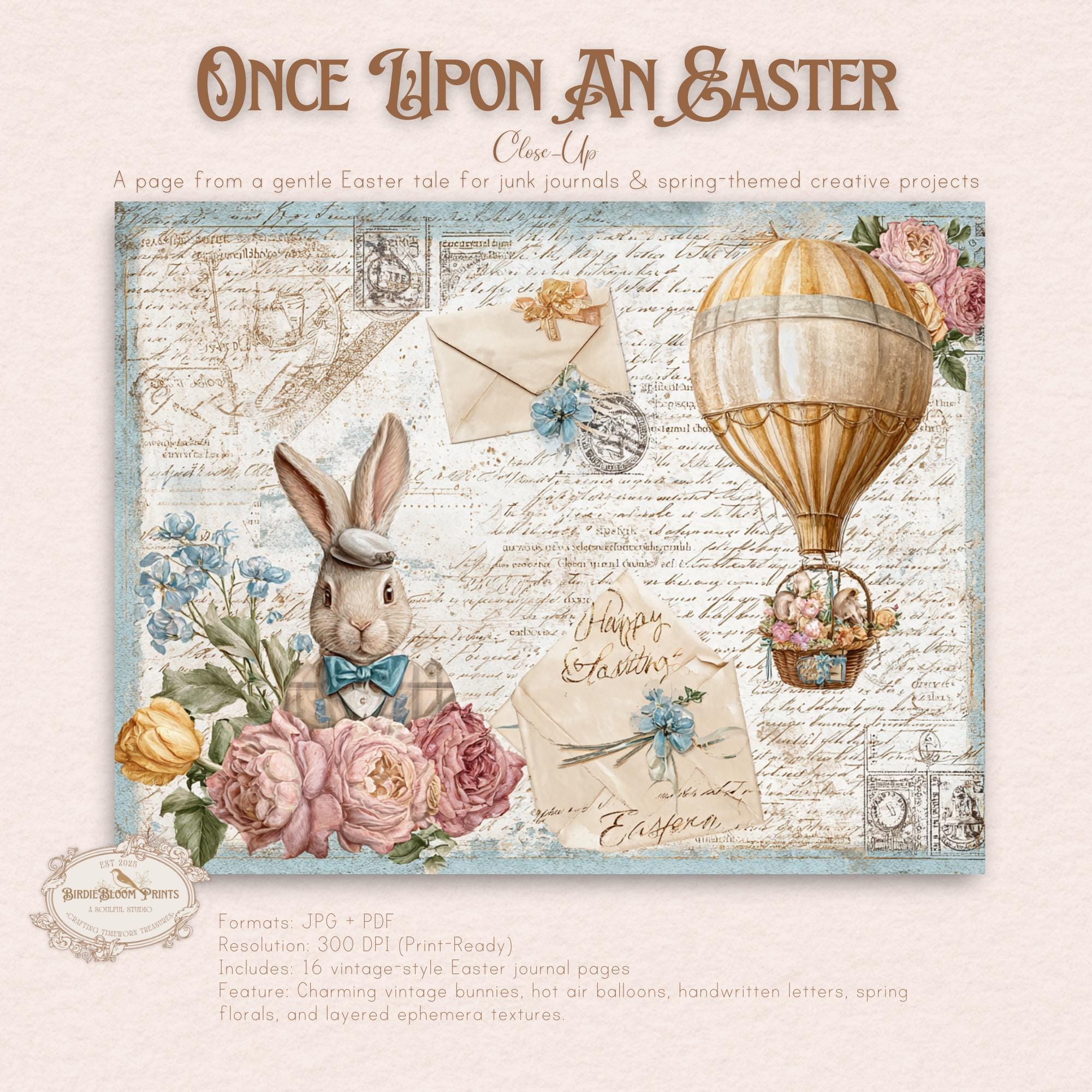 Vintage Easter Junk Journal Pages: Whimsical Ephemera (digital Download ...