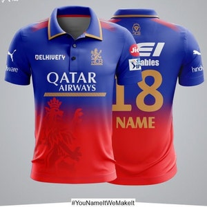 Camiseta personalizada para fanáticos del Royal Challengers Bangalore 2024 RCB imagen 1