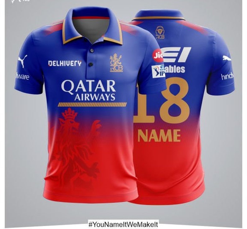 Customized Royal Challengers Bangalore 2024 Fan Jersey RCB image 1