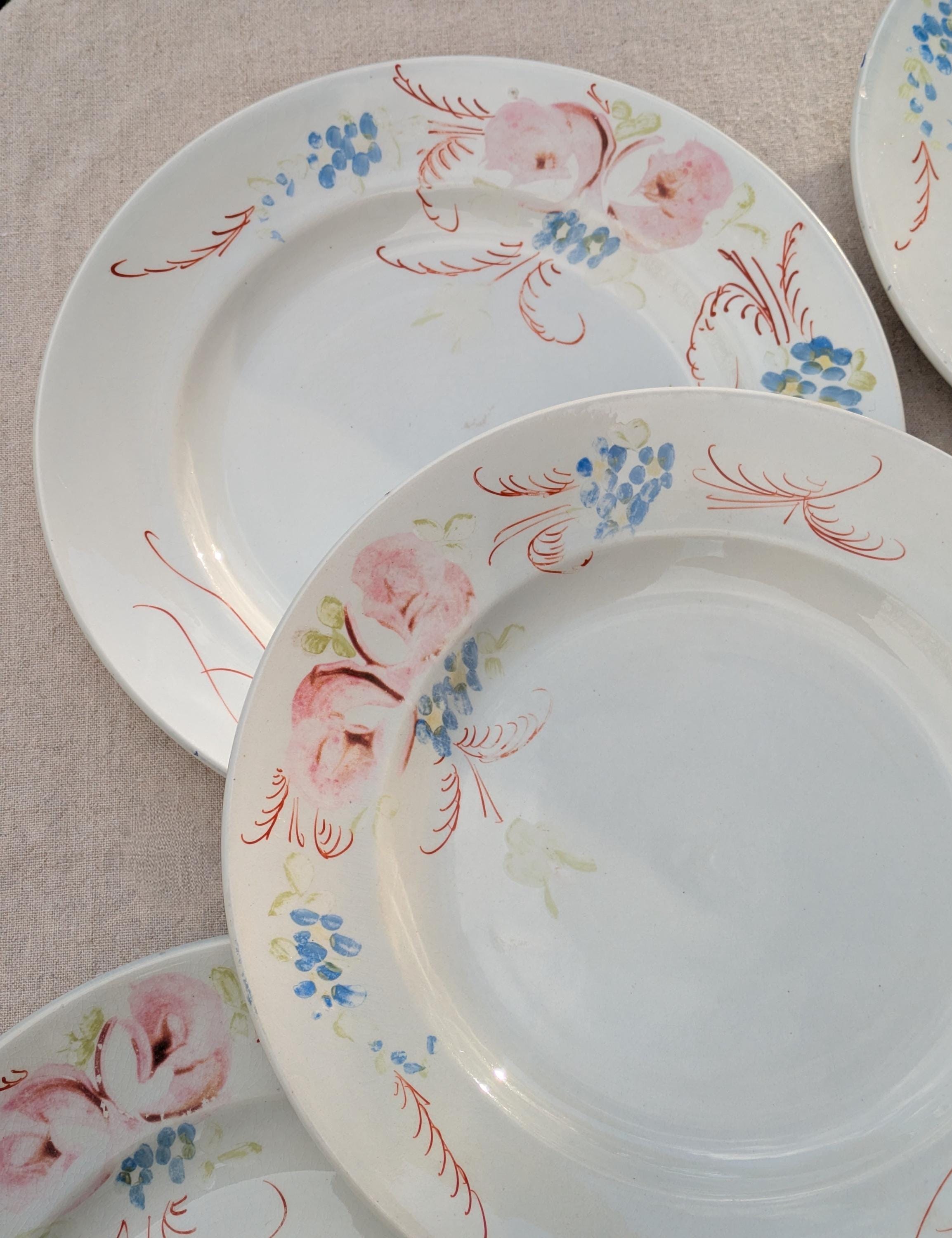 Ensemble de 6 assiettes plates terre de fer St Amand 4006