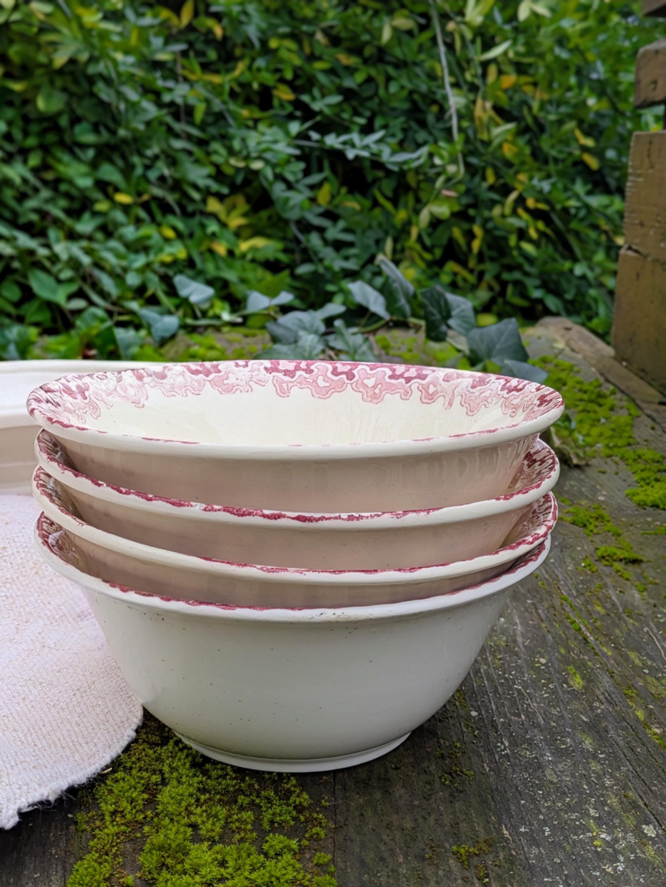 Lot de 2 bols anciens en céramique Jaune/Vert - Vendu