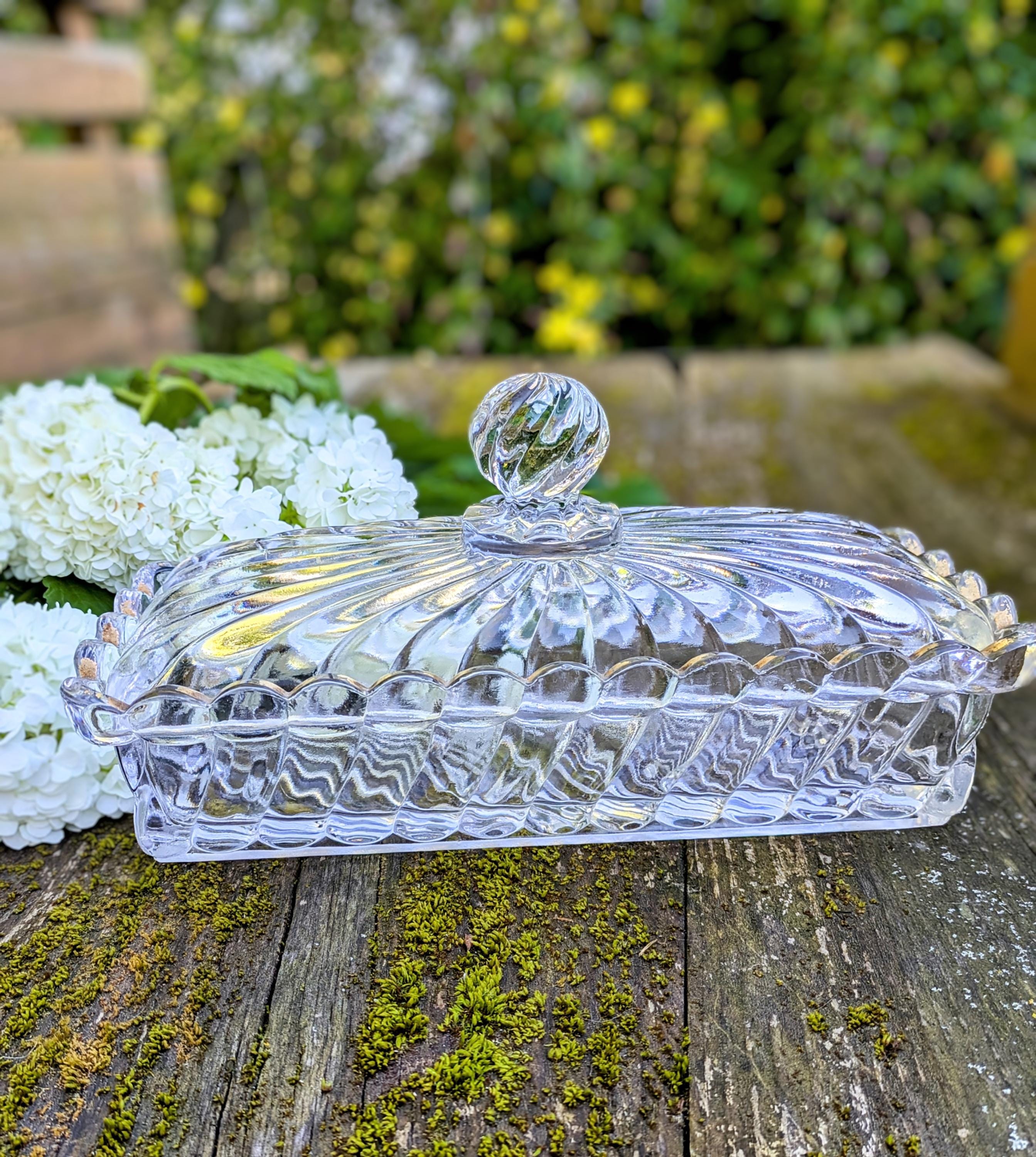 Antique Baccarat Crystal Box, Bambou Tors Model – Vintage