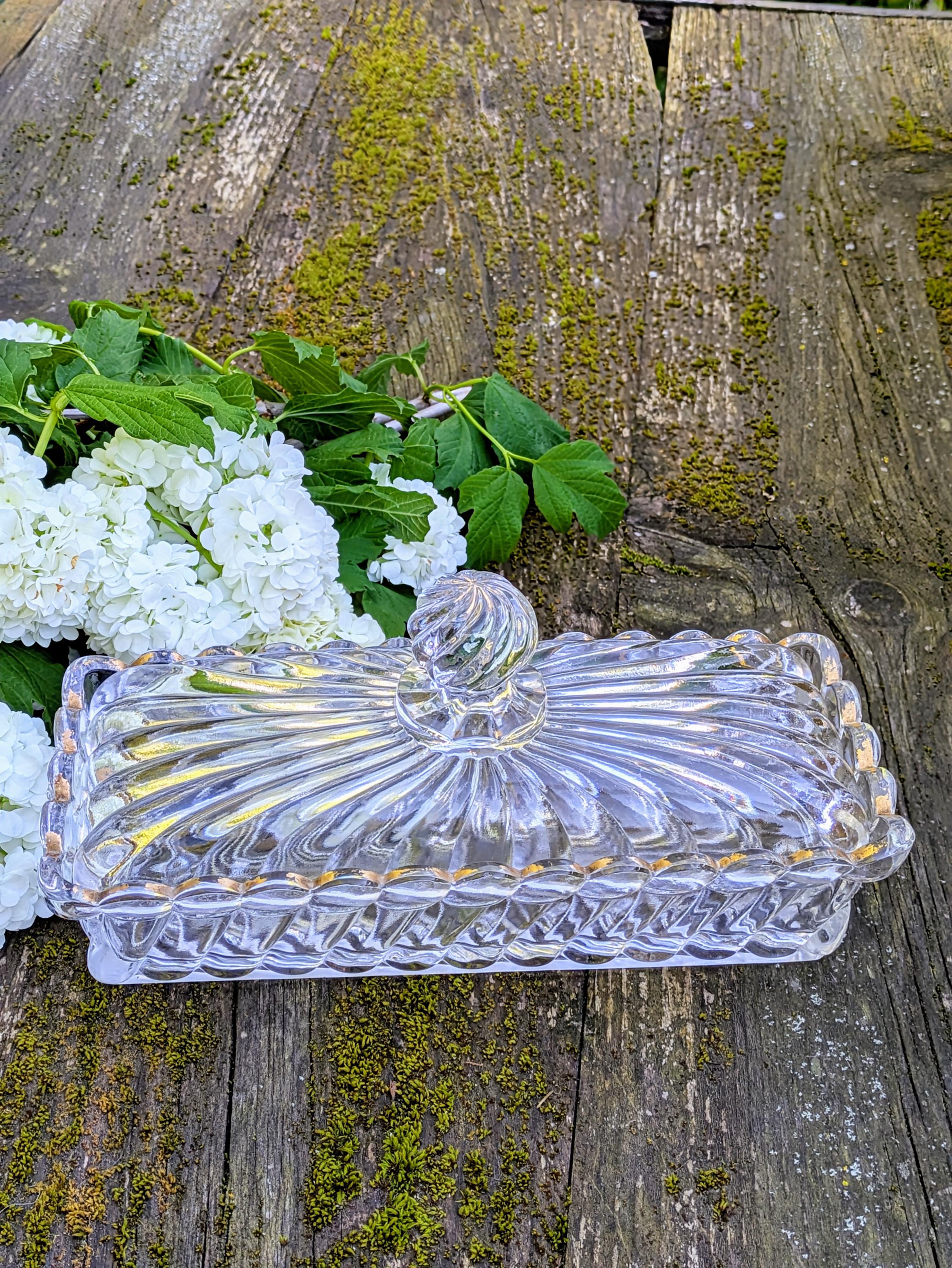 Antique Baccarat Crystal Box, Bambou Tors Model – Vintage