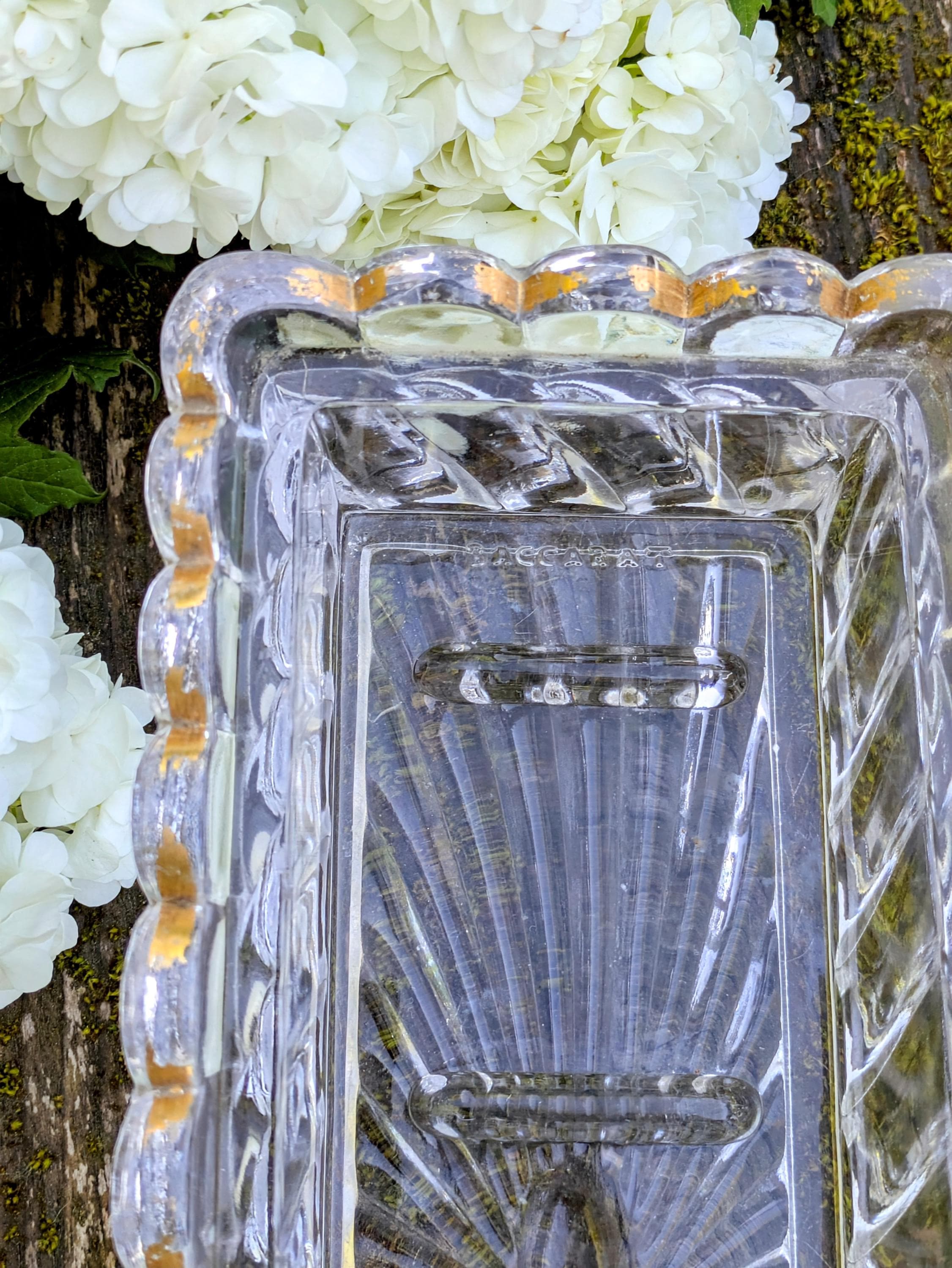 Antique Baccarat Crystal Box, Bambou Tors Model – Vintage