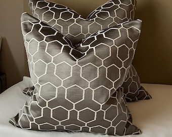 Fodera per cuscino esagonale grigio di lusso: cuscino di design per la casa
