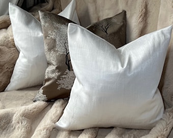 Fodera per cuscino bianca di lusso, cuscino decorativo di design, regalo per l'inaugurazione della casa