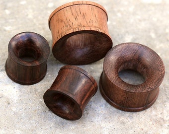 Organic Sono Wood Flesh Tunnel Plug with Double Flares