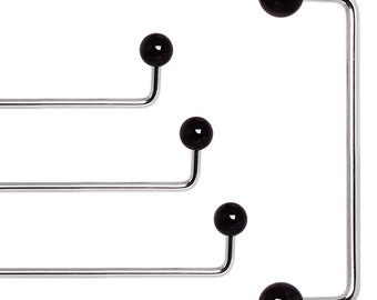 316L Surgical Steel 90 Degree Surface Barbell with Black PVD Plated Balls