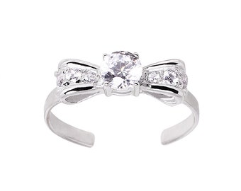 925 Sterling Silver Bow Tie Toe Ring