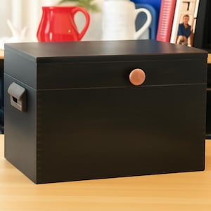 Decorative Wood Box | Black Wood Box| Decorative Storage| Kitchen Storage Box | Birch Plywood Box Made in USA