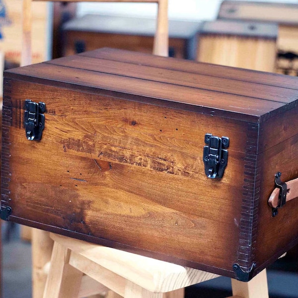 Keepsake Box, Wooden Trinket Box, Large Memory Box, Wooden Chest, Blanket Trunk