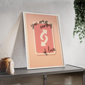 Póster rosa de Uno Reverse, decoración de dormitorio, decoración de apartamento, decoración rosa suave, póster con cita estética, decoración de dormitorio universitario