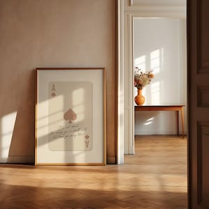 Trendy schoppenaas-print, poster inspirerend citaat, esthetische kamerdecoratie, retro kunst aan de muur, beige speelkaartposter, afdrukbare muurkunst