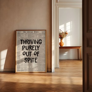 Prosperar por puro despecho, decoración de habitaciones, lámina artística divertida, afirmaciones diarias, arte mural, póster con citas divertidas, frases motivacionales