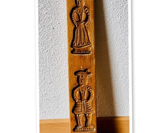 Decorative Plate, Dutch Wooden Cookie Mold antique Figure Speculaas Plank Home Deco Display Wall Plate Hand Carved, Home Decor, Ornament