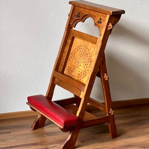 Oak Wood Prayer Chair, Prayer Kneeler, Kneeling Bench, Church Chair ...