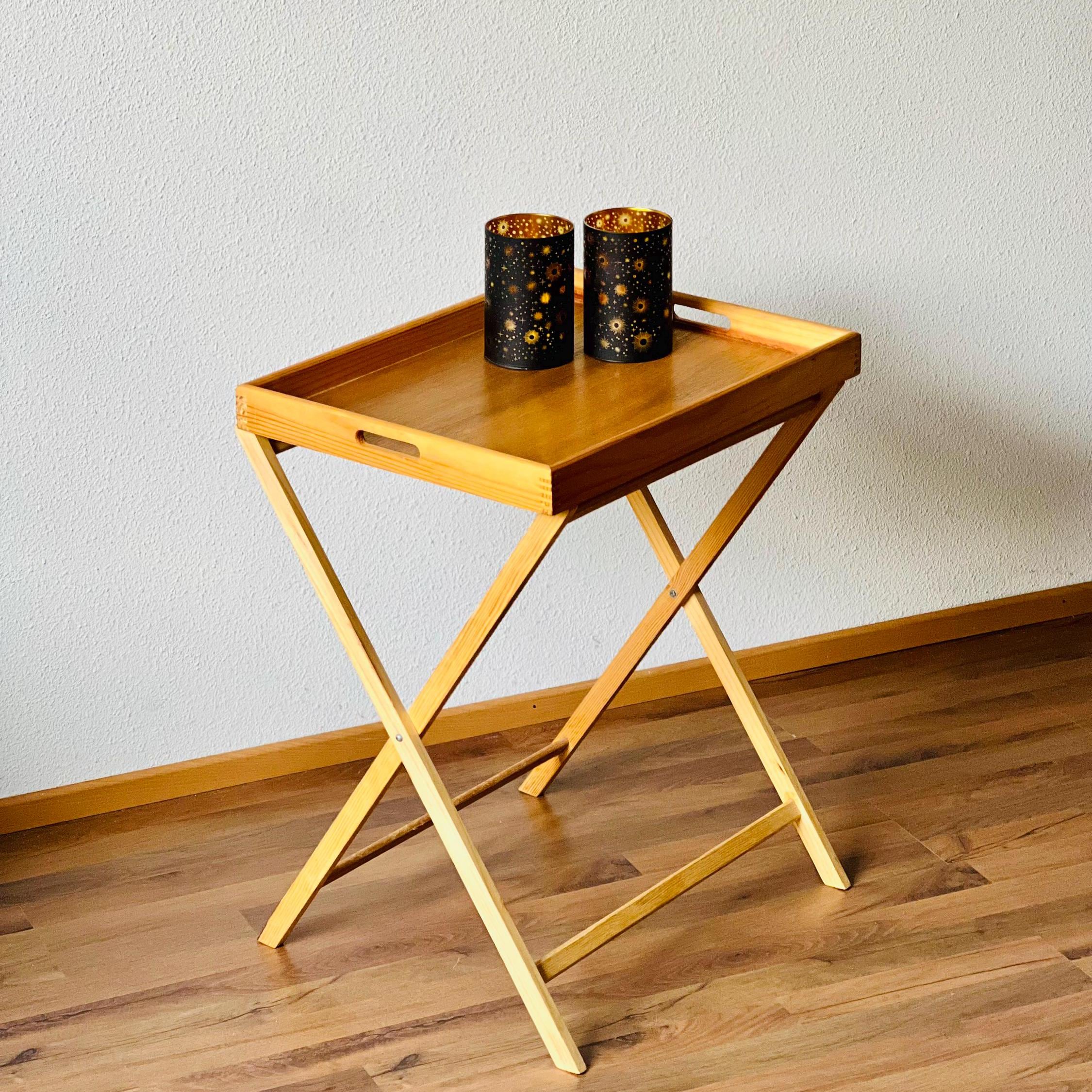 Table pliante style années 50, table pliante rustique en bois