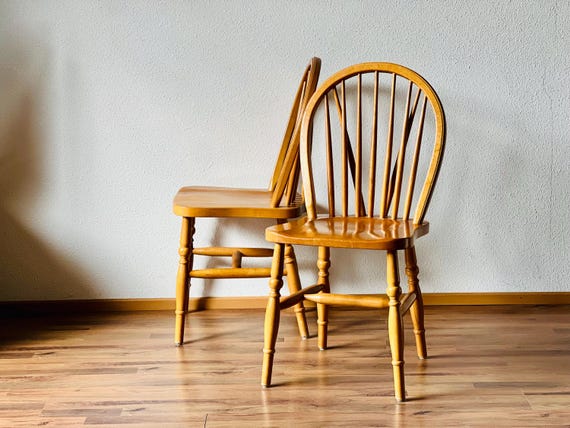 Antique Spindle Back Wooden Dining Chairs Set of 4 Ercol Windsor ...