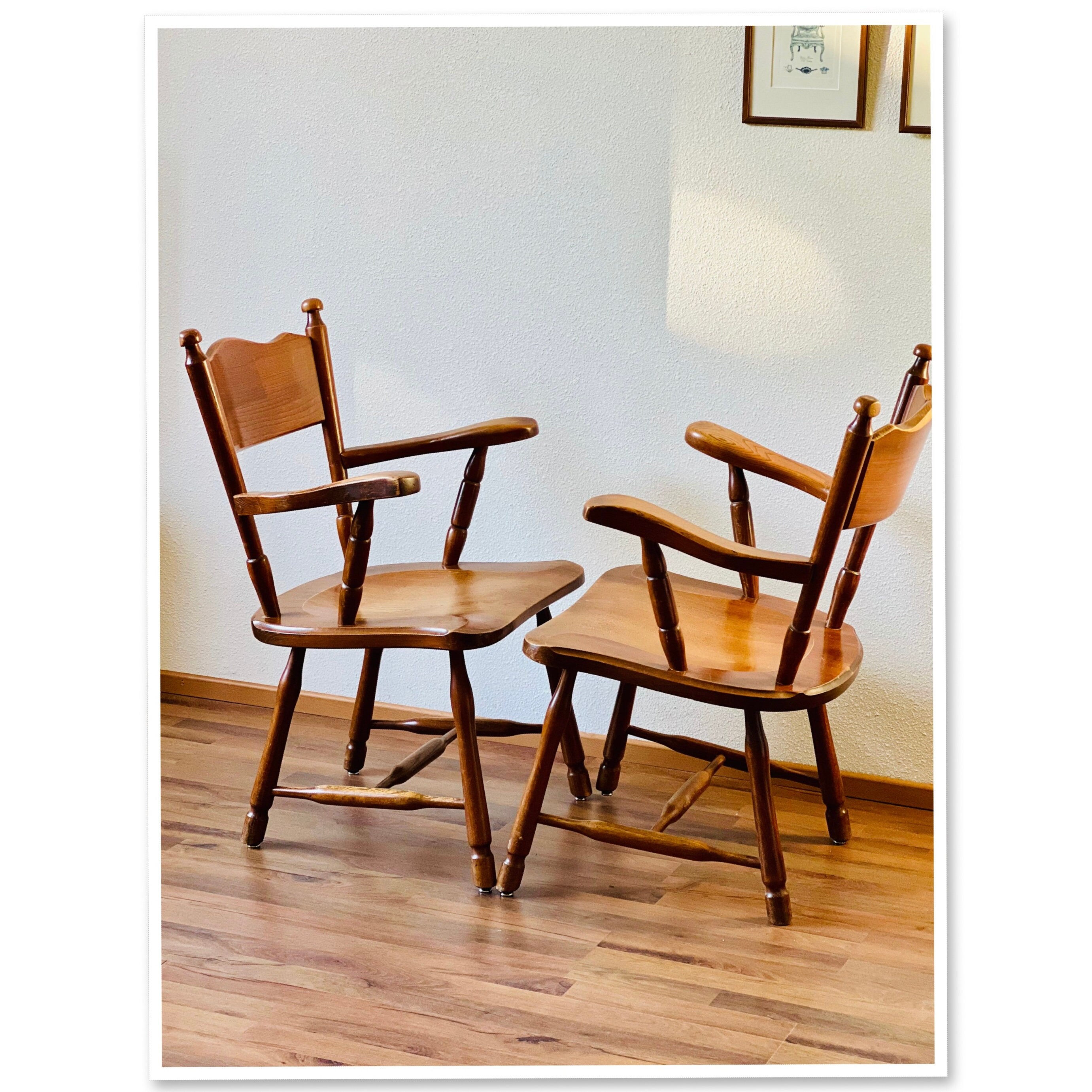 ビンテージ インポート 黄色の木製ラッシュシートチェア ① ビンテージ