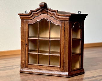 Dutch Antique Traditional Handcrafted Oak Apothecary Wall Cabinet, 19th Century Hanging Collectors Medicine Chest, Carved Display Case