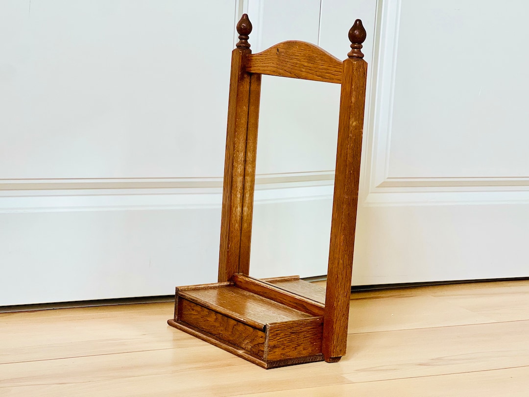 Vintage Wooden Small Framed Mirror With Shelf, Wall Hanging Mirror, Mid-century, Meubelfabriek ...