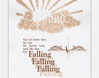 Letterpress Print · Hotter than Wax Icarus Falling · Hand-set type · 11x14 · Limited Edition