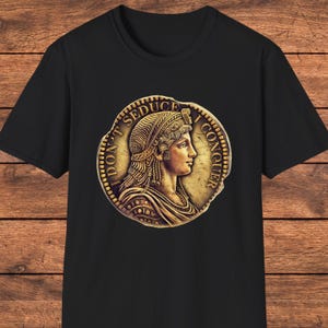 Cleopatra Coin Graphic T-Shirt, I Don&#39;t Seduce, I Conquer Shirt, Vintage Egyptian Queen Design, Mythology-Inspired Gift