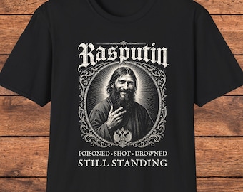 Rasputin Shirt, Funny History T-Shirt, Russian History Tee, Vintage Graphic, Dark Humor Gift, Gothic Shirt