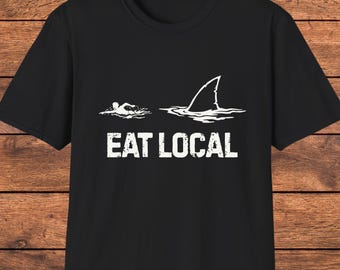 Shark Shirt, Dark Humor Graphic Tee, Funny Ocean T-Shirt, Sarcastic Beachwear Gift