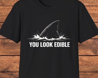 Shark Dark Humor T-Shirt, Funny Ocean Tee, Minimalist Shark Design
