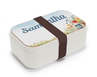 Bento Box personalizado, caja bento de madera, lonchera personalizada para adulto y niño con utensilios