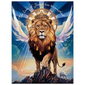 Lion of Judah Wall Art Modern Home Décor Celestial Star Christian Canvas Metal Gift for Friend and Housewarming