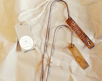 2 metal spice picks, rusty, for marjoram and parsley