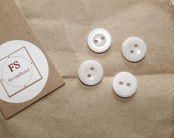 4 white buttons, two-hole button, craft and sewing material