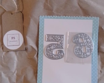 2 Number Die Cuts 5 and 6 Metal Card Making Birthday